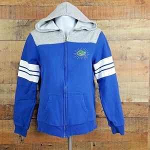 Sun & Ocean Girl's Gators Zip Up Hoodie Blue Gators Lettering Gold Size 14